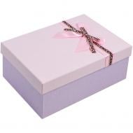 Коробка подарочная Соніліка нежно лиловая с бантом 21x14x8см 1103436302