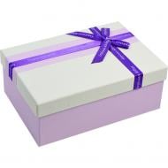 Коробка подарочная Соніліка сиренево-белая с бантом 19x12x6.5см 1103439451