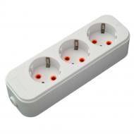 Колодка Quantum біла, серія ЕСО із заземленням 3 гн. без вимикача QM-KP-00310