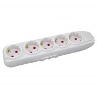 Колодка Quantum біла, серія Bestline із заземленням 5 гн. без вимикача QM-KP-00510