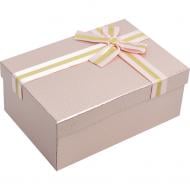 Коробка подарочная Соніліка фактурная розовая с бантом 21x14x8см 1103462242