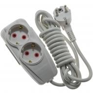 Подовжувач Quantum серія Bestline із заземленням 2 гн. білий 2 м QM-KP-00212