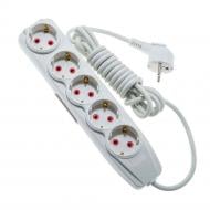 Подовжувач побутовий Quantum серія Bestline із заземленням 5 гн. білий 3 м QM-KP-00513