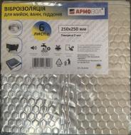 Набор шумоизоляции Армоiзол для кухонных моек 250x250 мм 6 листов