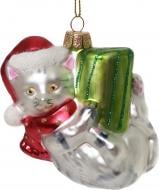 Елочная игрушка Котенок с подарком 9,5 см