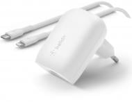 Мережевий зарядний пристрій Belkin 30 Вт USB-С PD PPS White