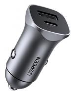 Автомобильное зарядное устройство UGREEN CD130 Dual USB Car Charger 20W 3A Space Gray (30780)