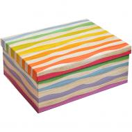 Коробка подарункова Соніліка біла "Райдужні смужки" 29x22x12.5см 1110286346