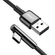 Кабель UGREEN US313 USB 2.0 to Angled USB Type-C Cable Zinc Alloy Shell with Braided 3A 1 м черный (70413)
