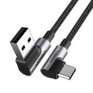 Кабель UGREEN US176 Angled USB 2.0 to Angled USB Type-C Cable Nickel Plating Aluminum Shell 3A 1 м черный (20856)