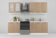 Кухня Грейд Эльва тик светлый МДФ 2 м