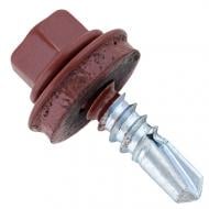 Саморез кровельный по металлу для кровли 4,8x19 мм 750 шт сталь гнилая вишня RAL 3009 28907 snapt