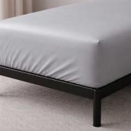 Простынь сатин Boston Soft Grey 150x190 см светло-серый U-tek