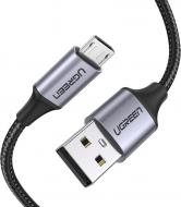 Кабель UGREEN US290 USB 2.0 to Micro Cable Nickel Plating Aluminum Braid 2A 0,5 м черный (60145)