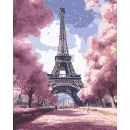 Картина по номерам Strateg Розовая Эйфелева башня 40x50 см VG023