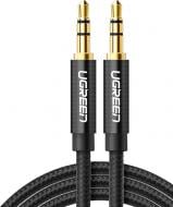 Кабель UGREEN AV112 3.5mm Male to 3.5mm Male Cable Gold Plated Metal Case with Braid 1 м чорний (50361)