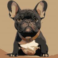 Картина по номерам Strateg Французский бульдог 20х20 см HH8036