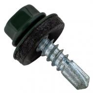 Саморез кровельный по металлу для кровли 4,8x19 мм 25 шт сталь зеленый хромированный RAL 6020 28920 snapt