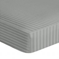 Простирадло Сатин Boston Soft Grey Stripe 120x200 см світло-сірий U-tek