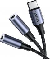 Кабель UGREEN AV144 USB Type-C Male to 3.5mm 2 Female Audio Cable 0,25 м сріблястий (30732)