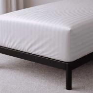Простынь Сатин Boston Soft Grey Stripe 160x190 см светло-серый U-tek
