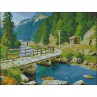 Мозаика Strateg Мост в горах 30x40 см FZ3040-10