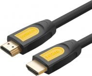 Кабель UGREEN HD101 HDMI Round Cable 1 м чорний із жовтим (10115)