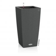 Вазон пластиковый Lechuza Cubico Cottage 30 квадратный 50,1 л темно-серый (15222)