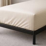 Простынь Сатин Boston Ivory Beige Stripe 180x200 см бежевый U-tek