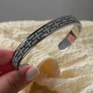 Браслет Svitla 10 мм сірий зі сріблястим