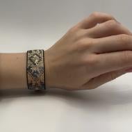 Браслет Svitla Східний орнамент 20 мм сіро-чорний