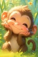 Набор со стразами на подрамнике GoToArt Счастливая обезьянка 20x30 см 177377