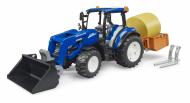 Игрушечный набор Bruder Трактор New Holland T5.121 с передним погрузчиком и аксессуарами 02187