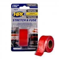 Изолента самовулканизирующаяся HPX Stretch&Fuse 25мм х 3м красная силикон SO2503