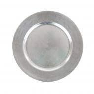 Тарілка сервірувальна Ambition 33 см срібний