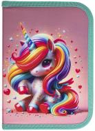 Пенал шкільний Cute Unicorn 25201C CLASS рожевий із малюнком