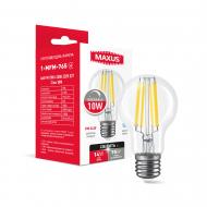 Лампа світлодіодна Maxus 10 Вт A60 прозора E27 220 В 4100 К 1-MFM-765