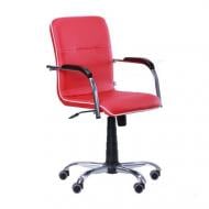 Кресло AMF Art Metal Furniture Самба-RC хром орех Неаполь-36 с кантом красный