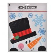 Наклейка на скло новорічна Сніговик Jumi 38x31 см