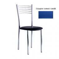 Стілець обідній AMF Art Metal Furniture Оллі хром ш/з Скаден темно-синій/хром