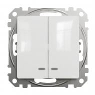 Выключатель двухклавишный Schneider Electric Sedna Design с подсветкой белый SDD111105L