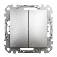 Выключатель двухклавишный Schneider Electric Sedna Elements без подсветки алюминий матированный SDD170105