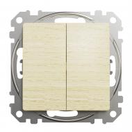 Выключатель двухклавишный Schneider Electric Sedna Elements без подсветки дерево светлое SDD180105