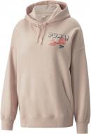 Джемпер Puma DOWNTOWN OVERSIZED GRAPHIC HOODIE TR 53716547 р.XS бежевый