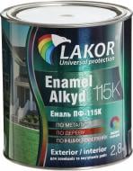 Эмаль Lakor алкидная ПФ-115К зеленый глянец 2,8 кг