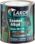 Эмаль Lakor алкидная ПФ-115К оранжевый глянец 2,8 кг Эмаль Lakor алкидная ПФ-115К оранжевый глянец 2,8 кг