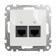 Розетка компьютерная двойная компьютерная без заземления Schneider Electric Sedna Design RJ45 категория 5E UTP IP20 белый SDD111452