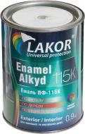 Эмаль Lakor алкидная ПФ-115К серый глянец 0,9 кг
