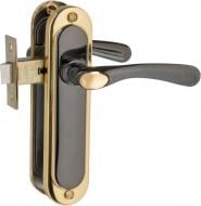 Защелка врезная с ручками 910K6 черный никель/золото