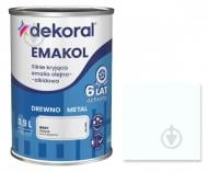 Эмаль алкидная Dekoral Эмаколь белый глянец 0,9 л
